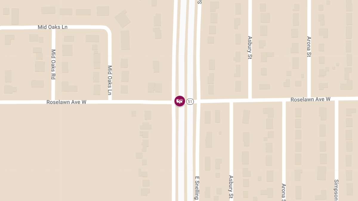 Crash at Snelling Ave N & Roselawn Ave W Causes Injuries
