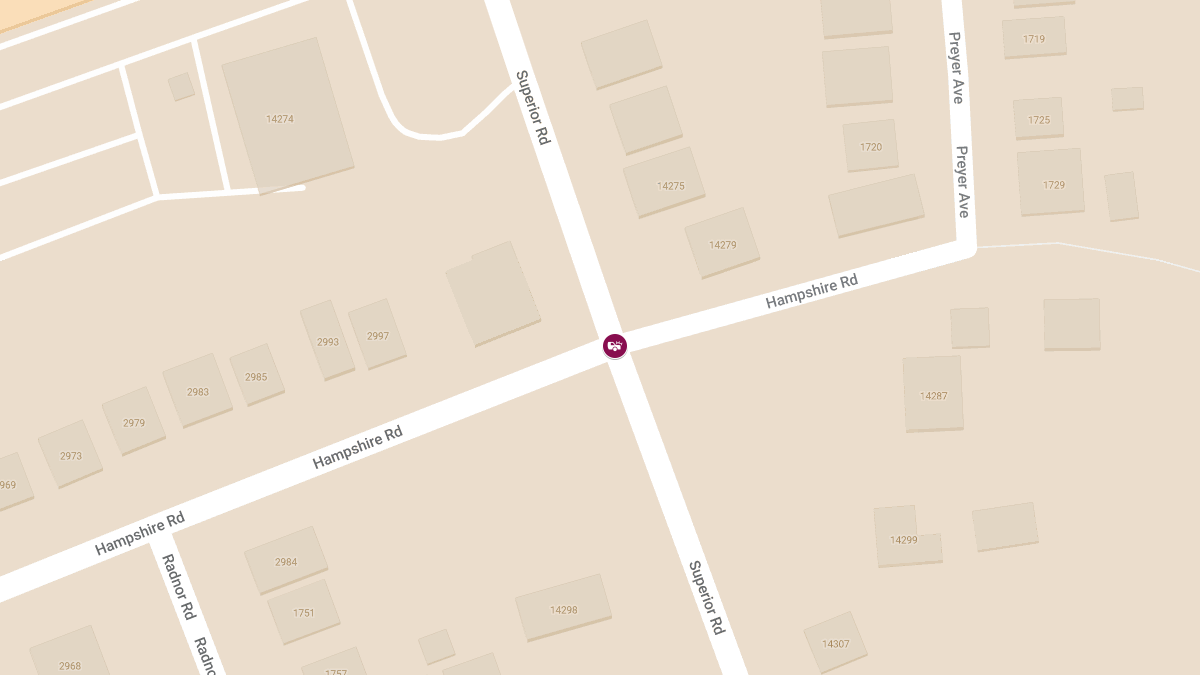 Crash at Superior Rd & Hampshire Rd, Second EMS Dispatched