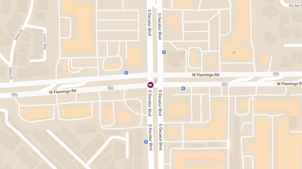 Crash at W Flamingo Rd & S Decatur Blvd Causes Injuries