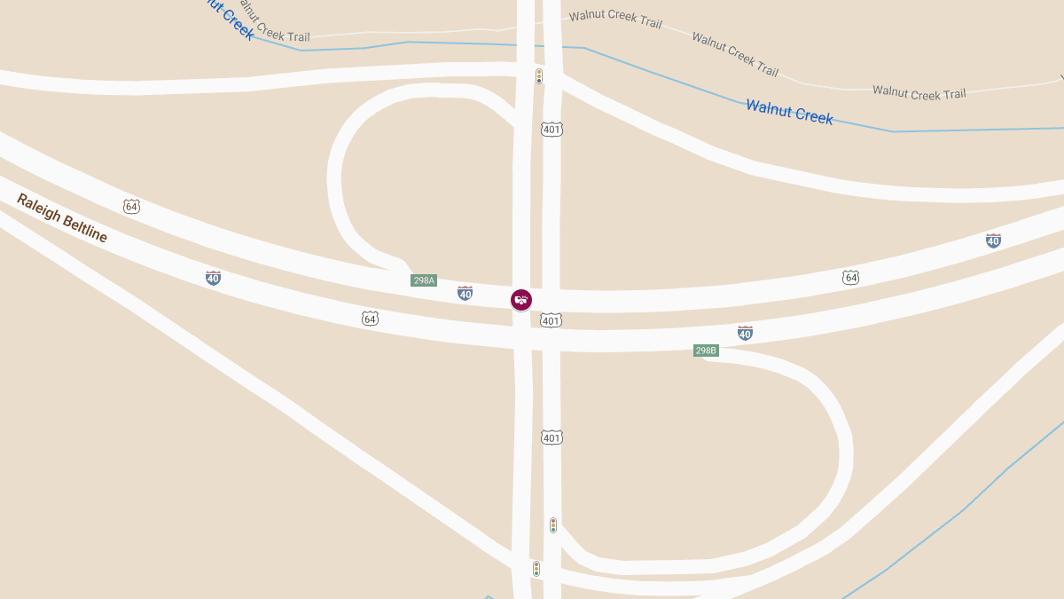 Crash on I-40 WB at S Saunders St Results in Injuries