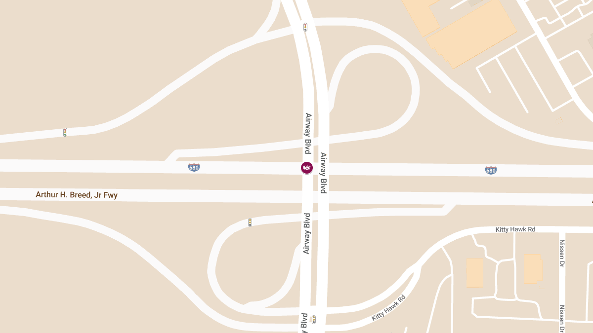 Crash on I-580 East at Airway Blvd Leads to Injuries