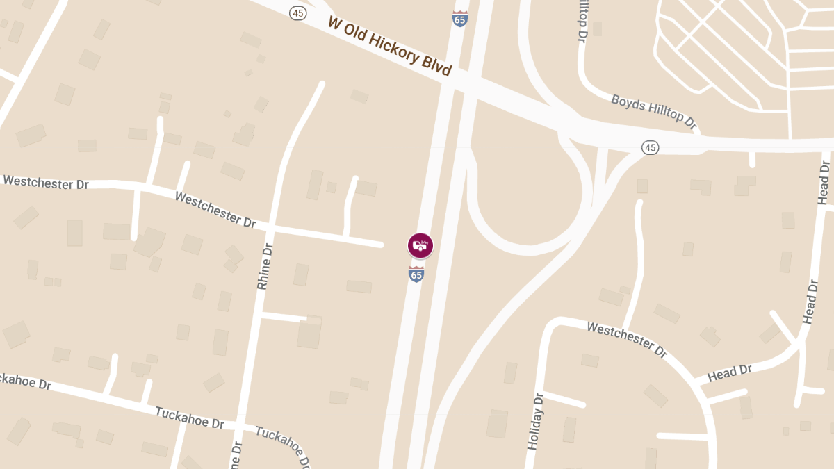 Crash on I-65 North Between Old Hickory Blvd and Harding Pl Leads to Injuries