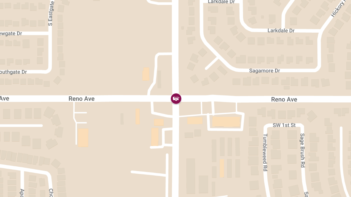 Crash on Reno Ave West at N Czech Hall Rd