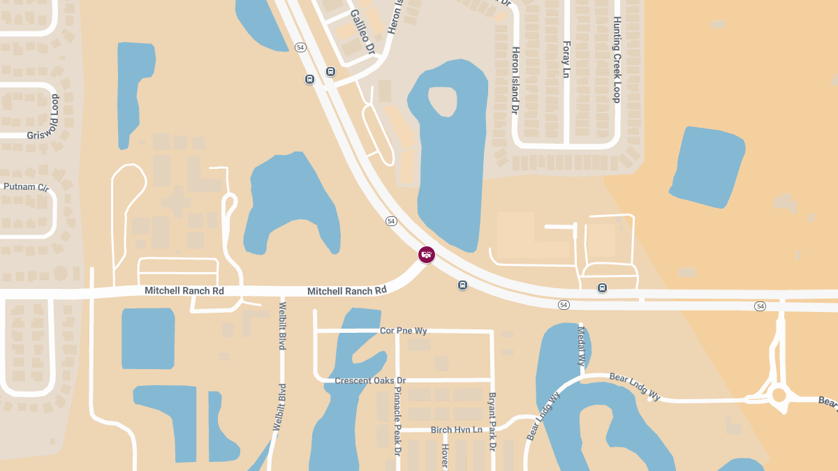 Crash with Injuries Blocks EB Lanes on SR-54 at Mitchell Ranch Rd