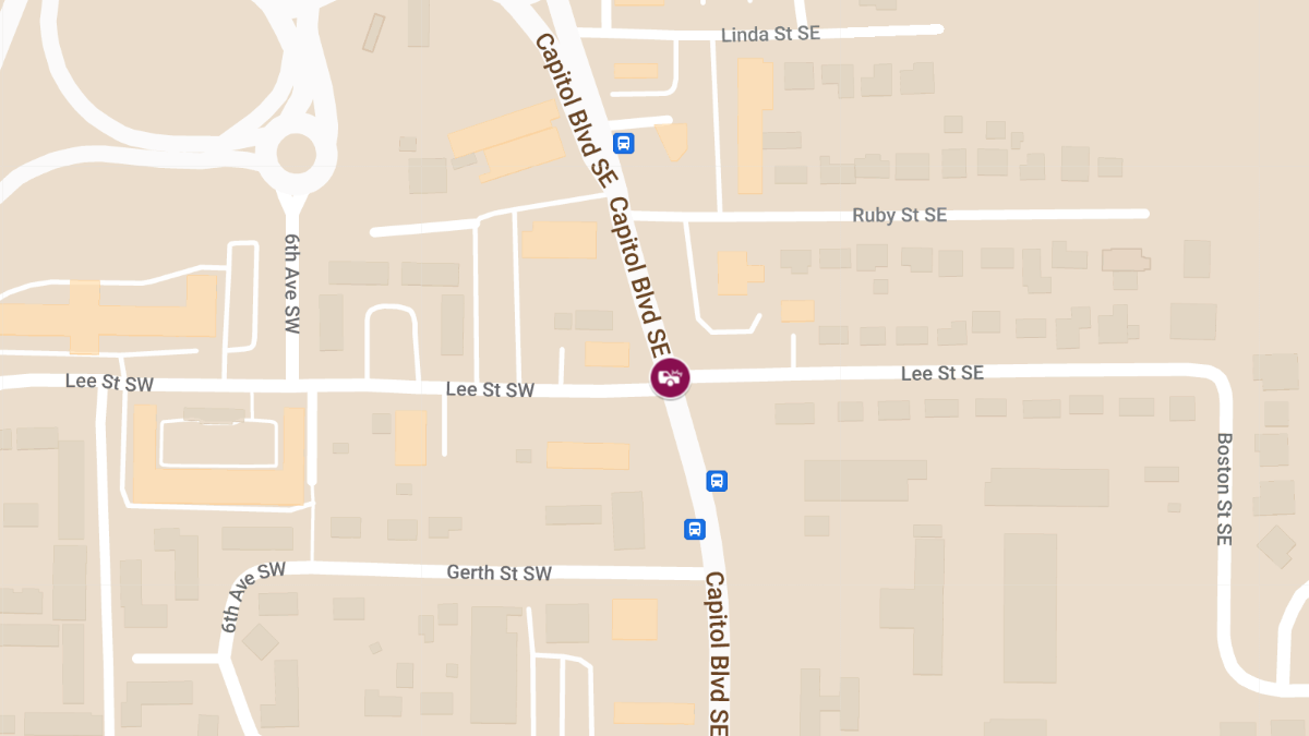 Crash with Injuries Blocks Lee St at Capitol Blvd