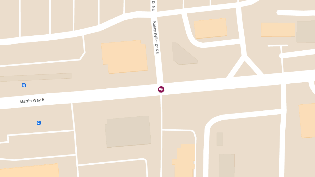 Crash with Injuries Blocks Traffic on Martin Way at Kasey Keller Dr