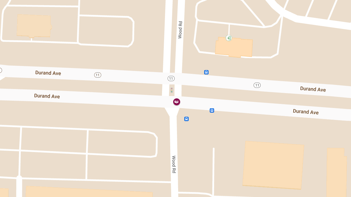 Crash with Injuries Reported at Durand Ave & Wood Rd