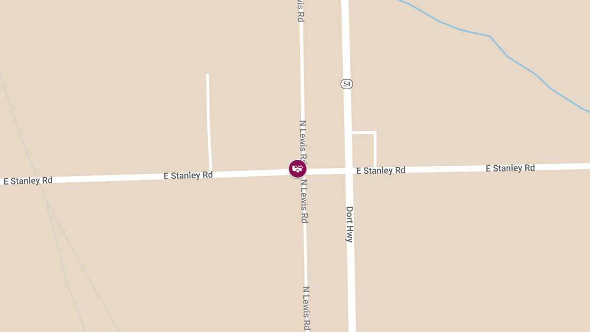 Crash with Injuries Reported at E Stanley Rd & Lewis Rd