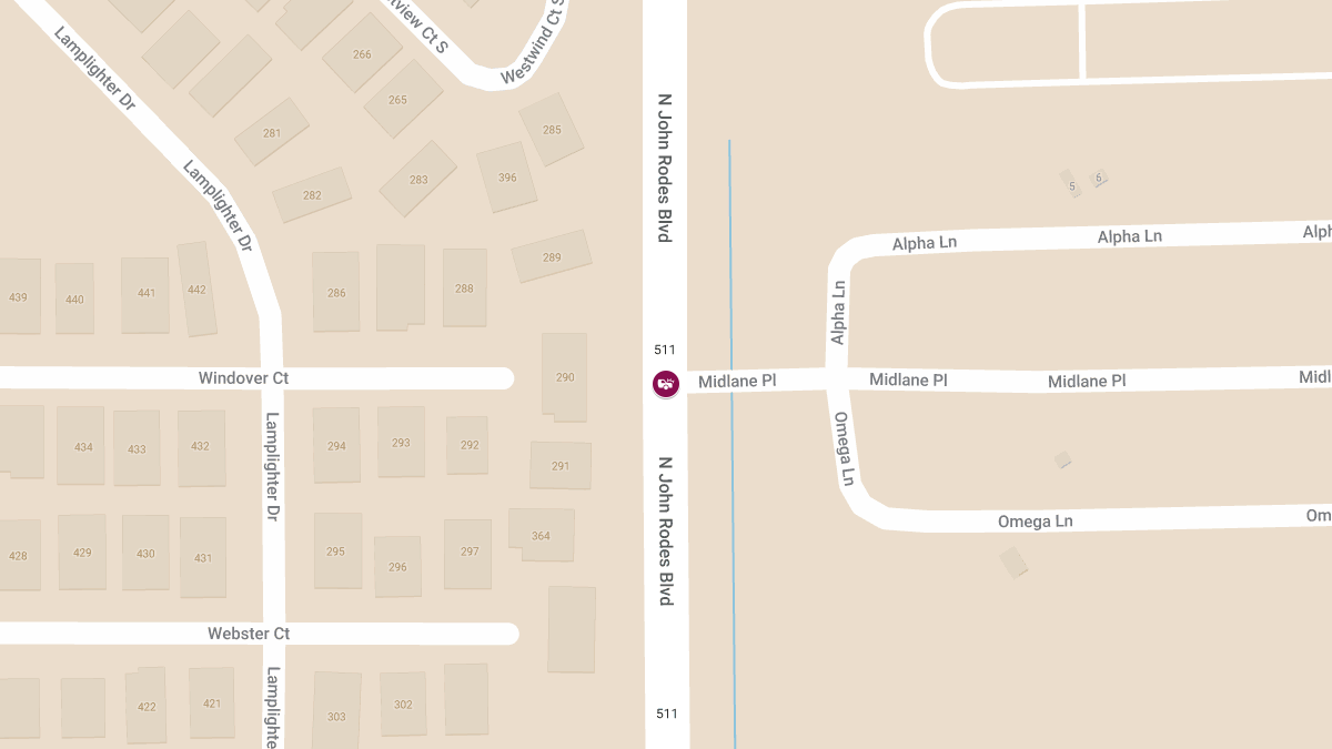 Crash with Injuries Reported at N John Rodes Blvd and Midlane Pl