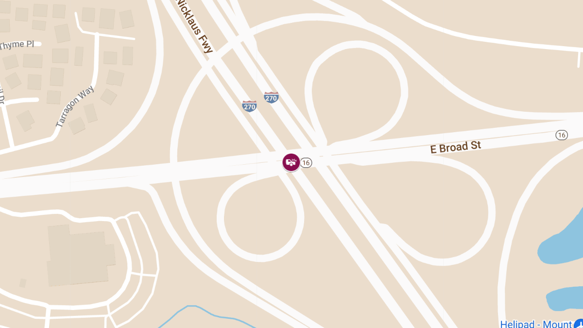 Crash with Injuries Reported at US-62 E & I-270 N