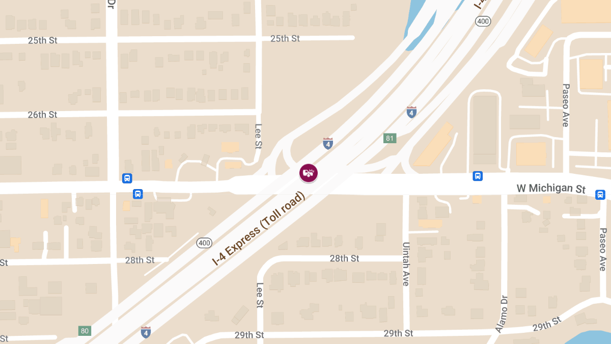 Crash with Injuries Reported at W Michigan St & I-4 E