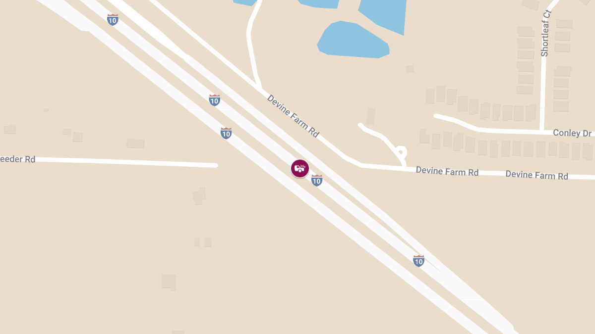 Crash with Injuries Reported on I-10 EB at MM293 Rest Area