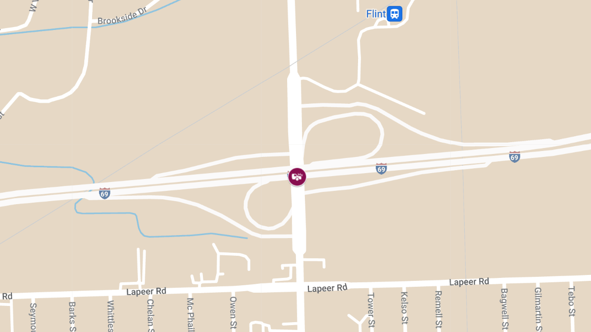 Crash with Injuries Reported on I-69 WB Exit Ramp at S Dort Hwy