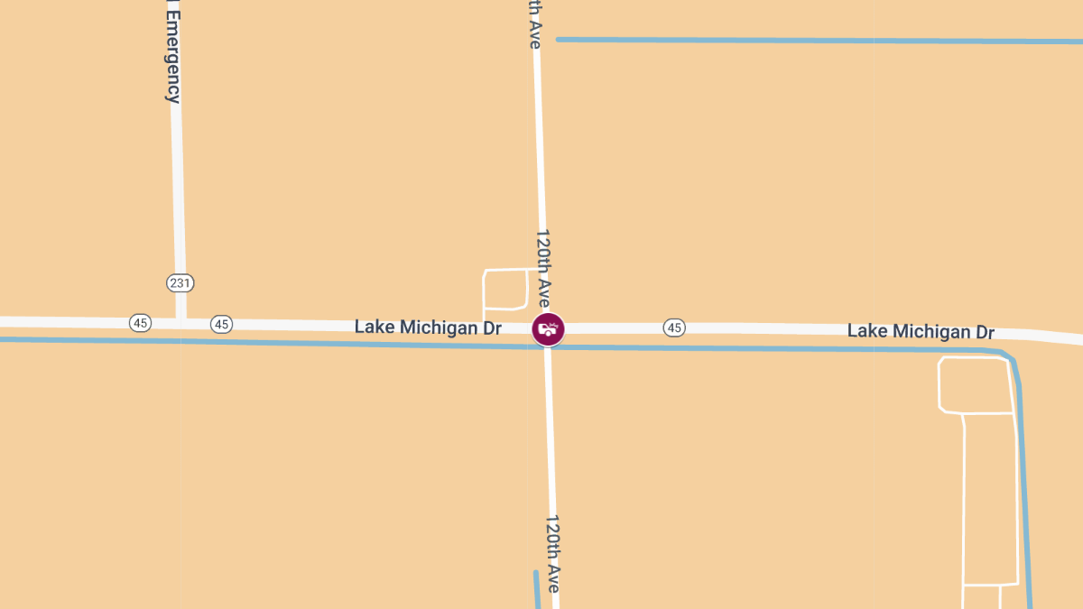Crash with Injuries Reported on N 120th Ave at M-45