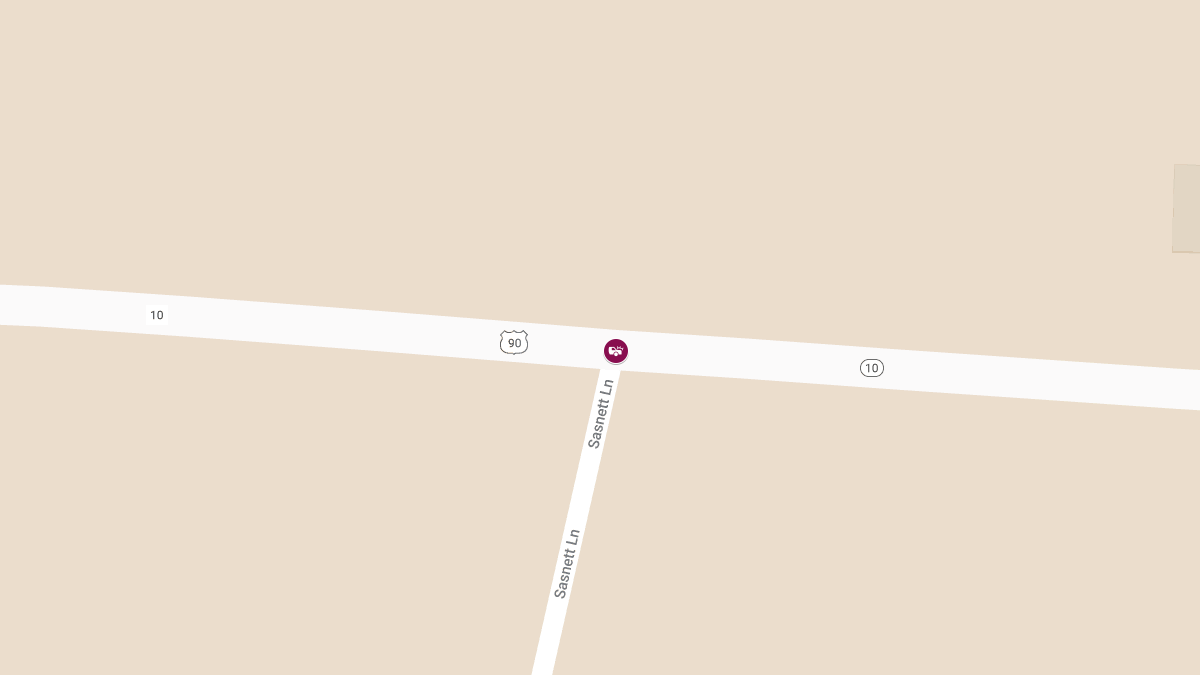 Crash with Injuries Reported on US-90 at Sasnett Ln
