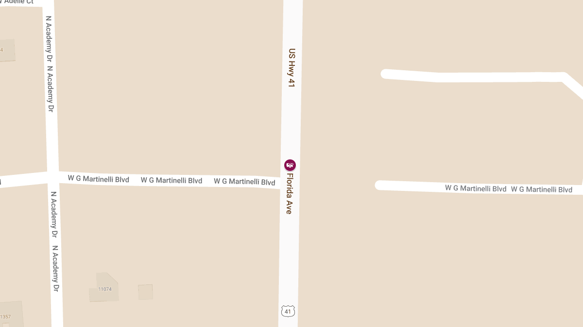 Crash with Injuries and Roadblock at N Florida Ave & W G Martinelli Blvd