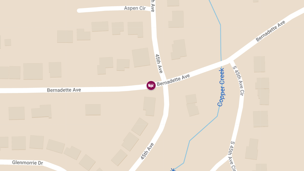 Crash with Injuries at 45th Ave & Bernadette St
