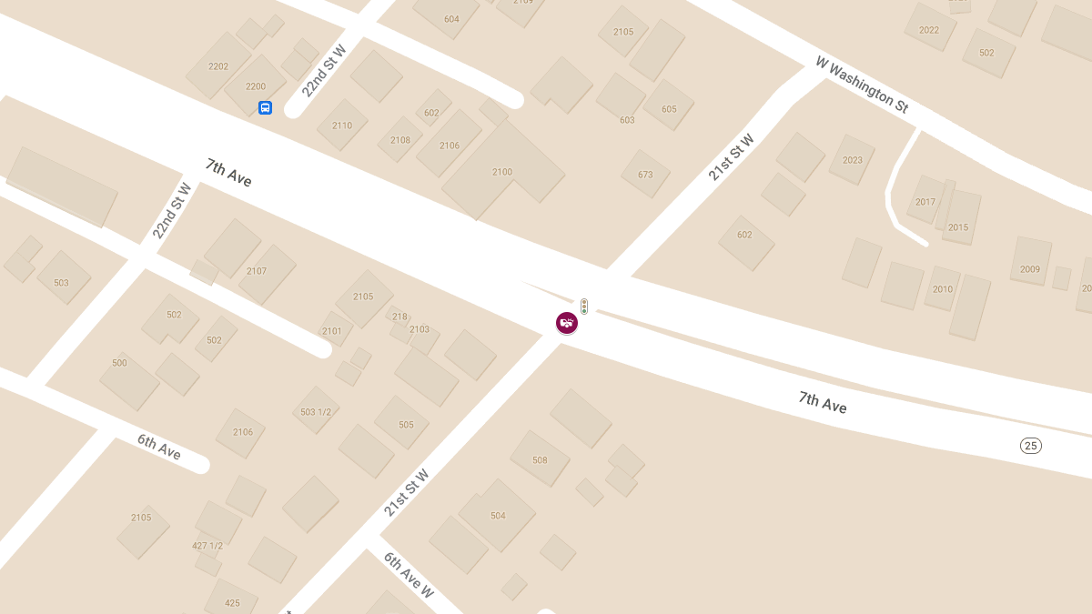 Crash with Injuries at 7th Ave & 21st St W
