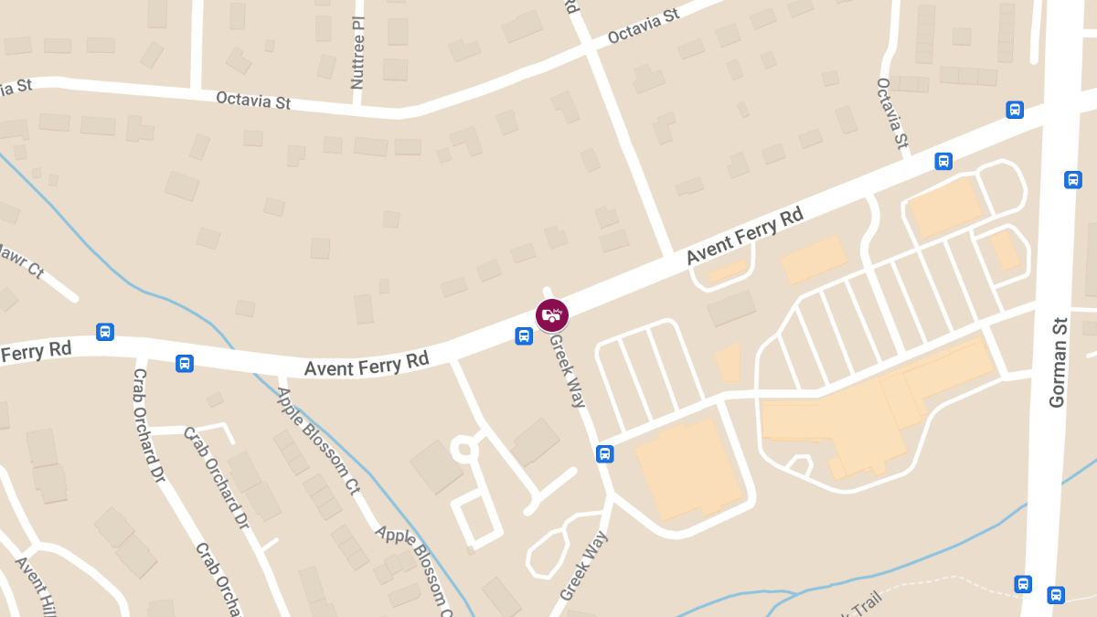 Crash with Injuries at Avent Ferry Rd & Greek Way