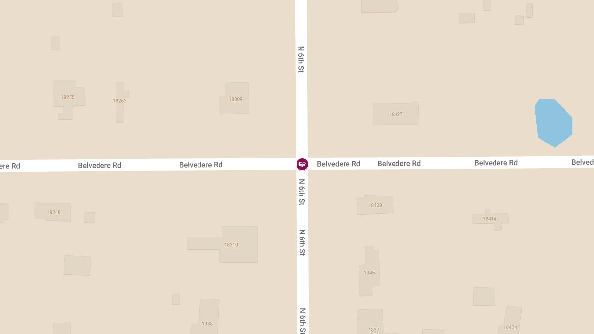 Crash with Injuries at Belvedere Rd and N 6th St