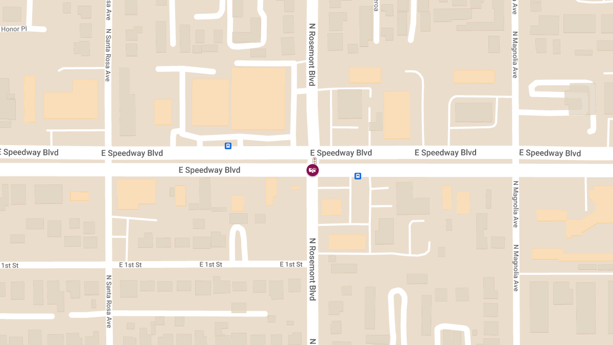 Crash with Injuries at E Speedway Blvd & S Rosemont Blvd