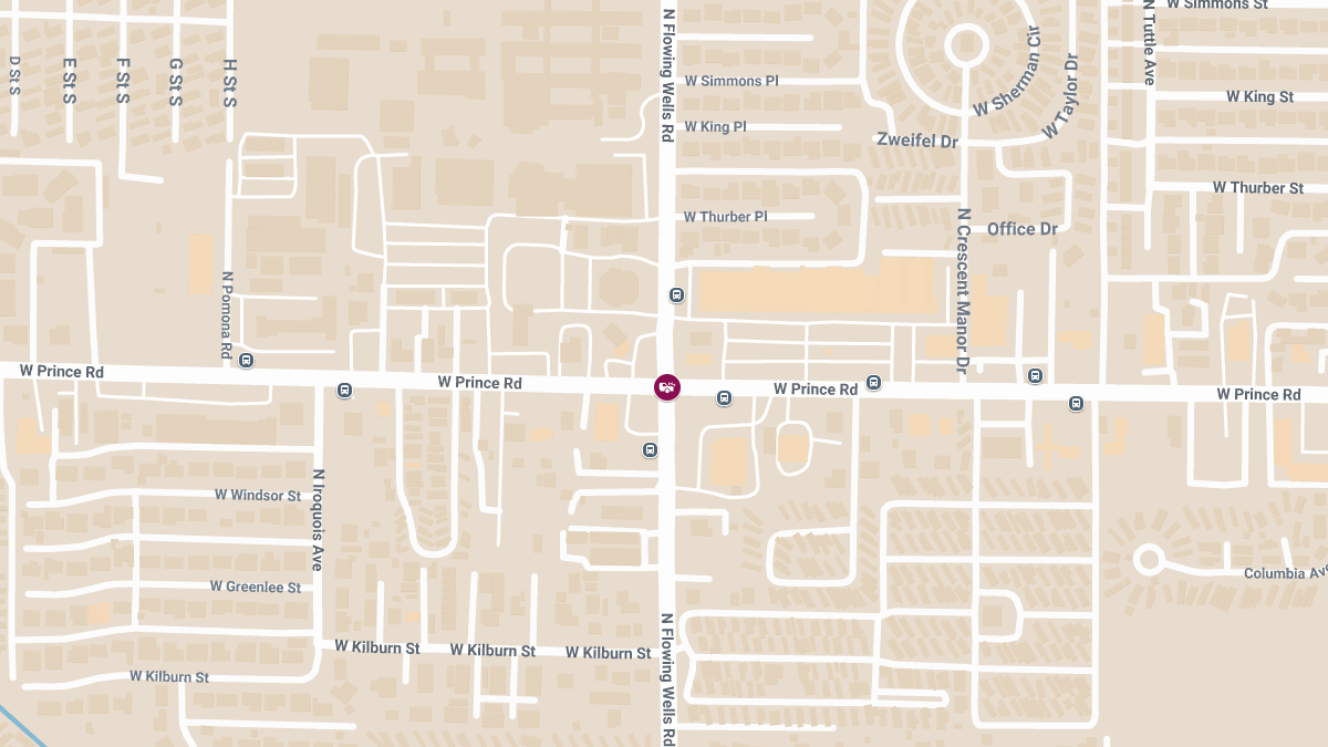 Crash with Injuries at Flowing Wells Rd & Prince Rd