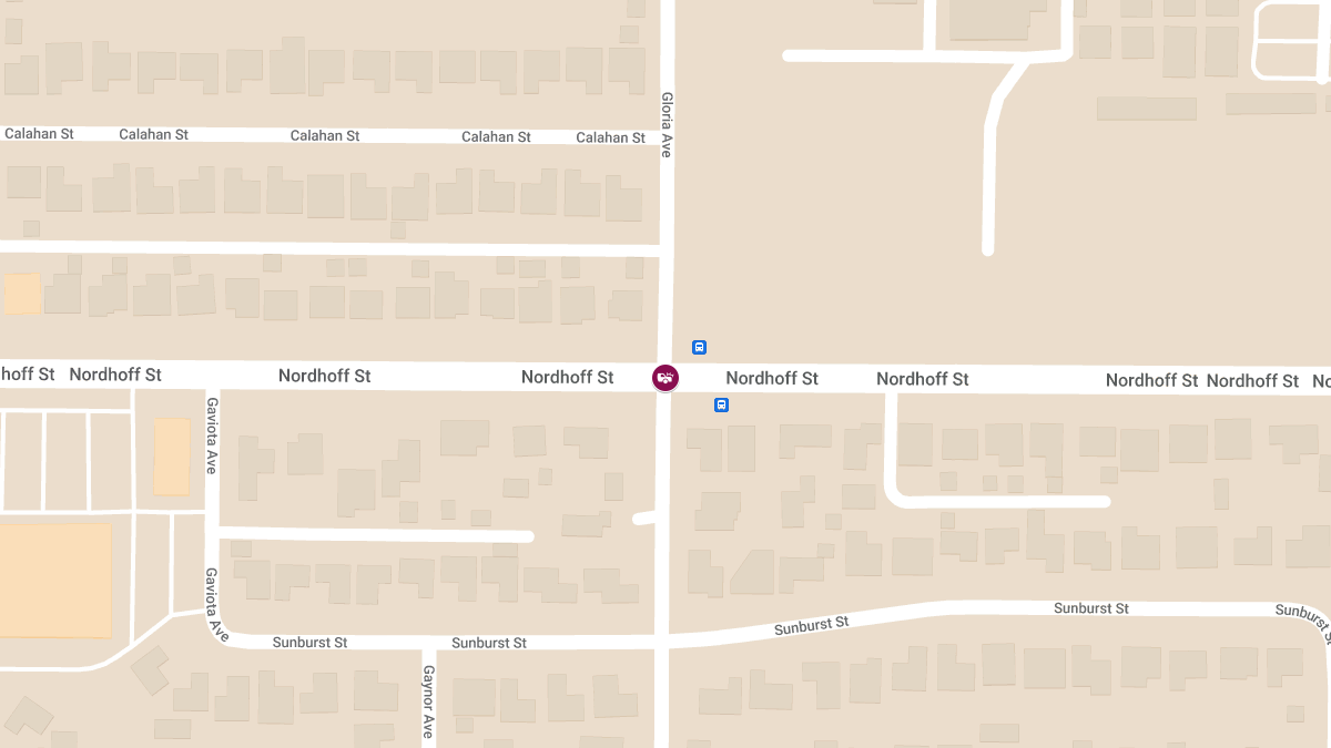 Crash with Injuries at Gloria Ave & Nordhoff St