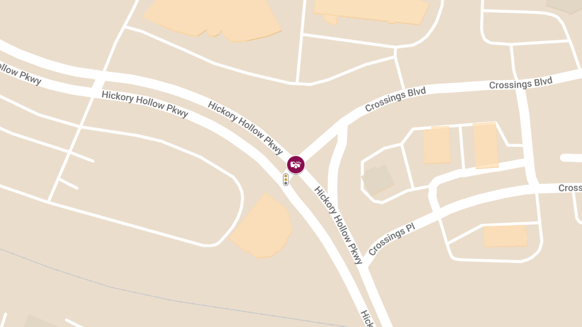 Crash with Injuries at Hickory Hollow Pkwy & Crossings Blvd