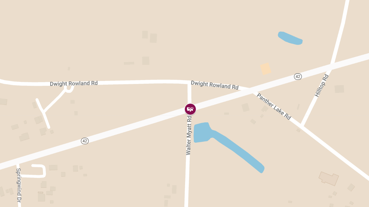 Crash with Injuries at NC 42 Hwy & Walter Myatt Rd