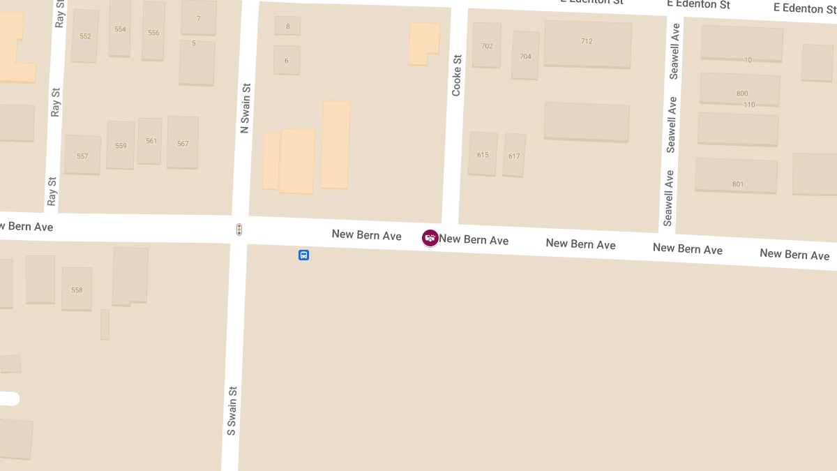 Crash with Injuries at New Bern Ave & Cooke St