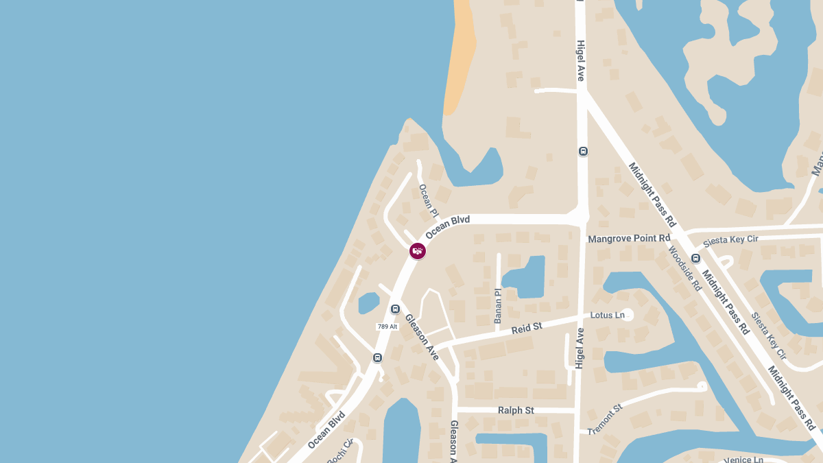 Crash with Injuries at Ocean Blvd & Sand Dollar Ln