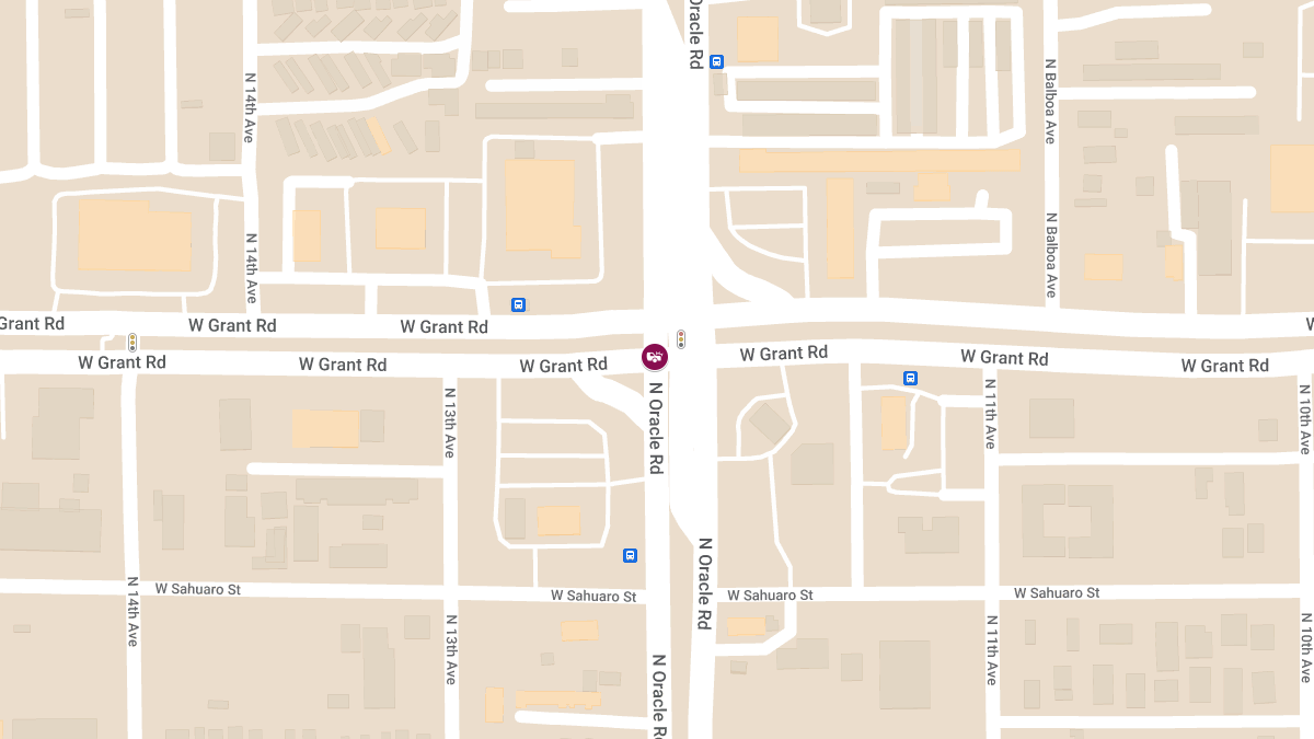 Crash with Injuries at Oracle Rd & Grant Rd