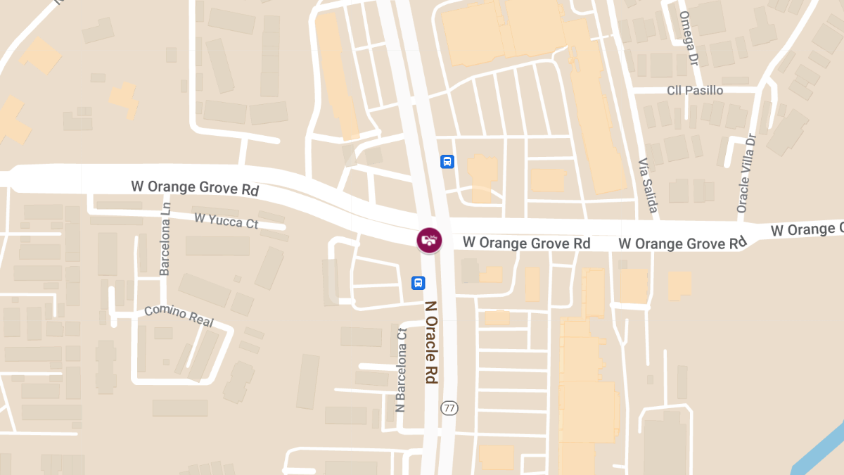 Crash with Injuries at Oracle Rd & Orange Grove Rd
