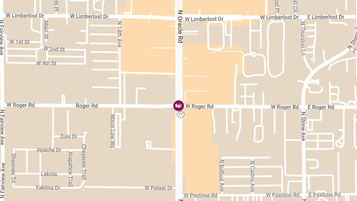 Crash with Injuries at Oracle Rd & Roger Rd