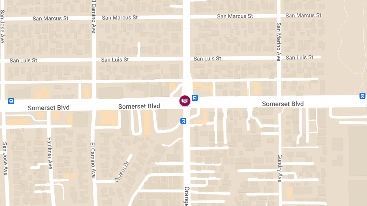 Crash with Injuries at Orange Ave & Somerset Blvd