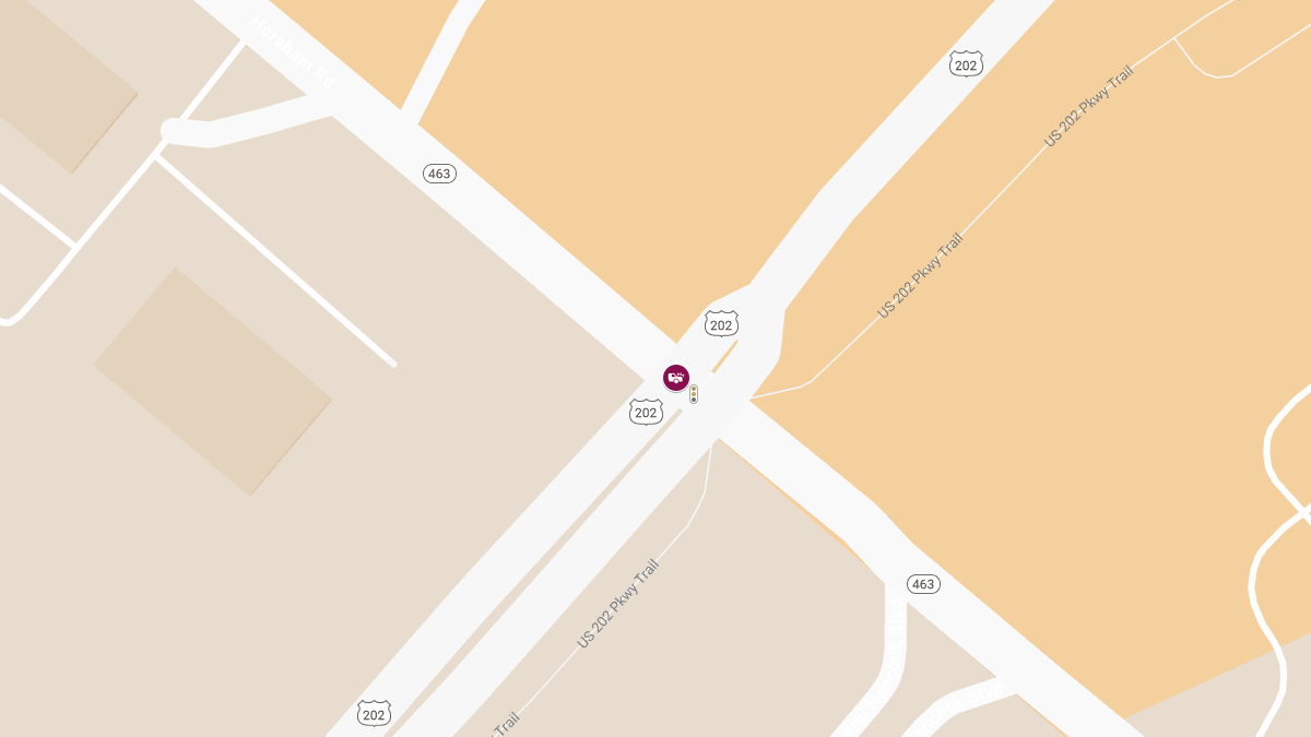 Crash with Injuries at Rte 202 & Horsham Rd