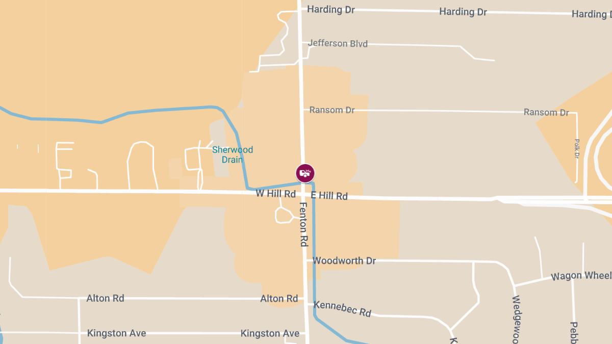 Crash with Injuries at S Linden Rd & W Hill Rd