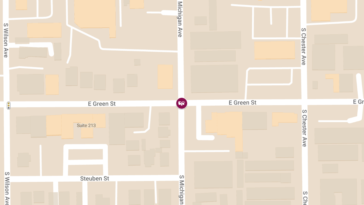 Crash with Injuries at S Michigan Ave & E Green St