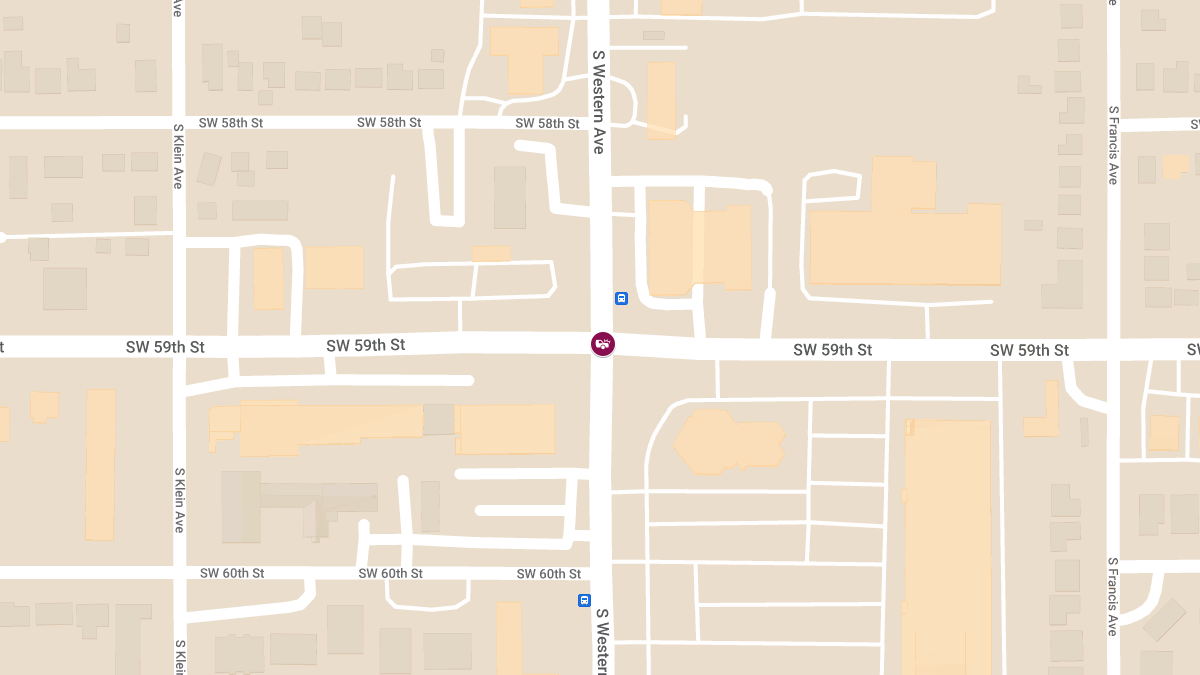 Crash with Injuries at SW 59th St & S Western Ave
