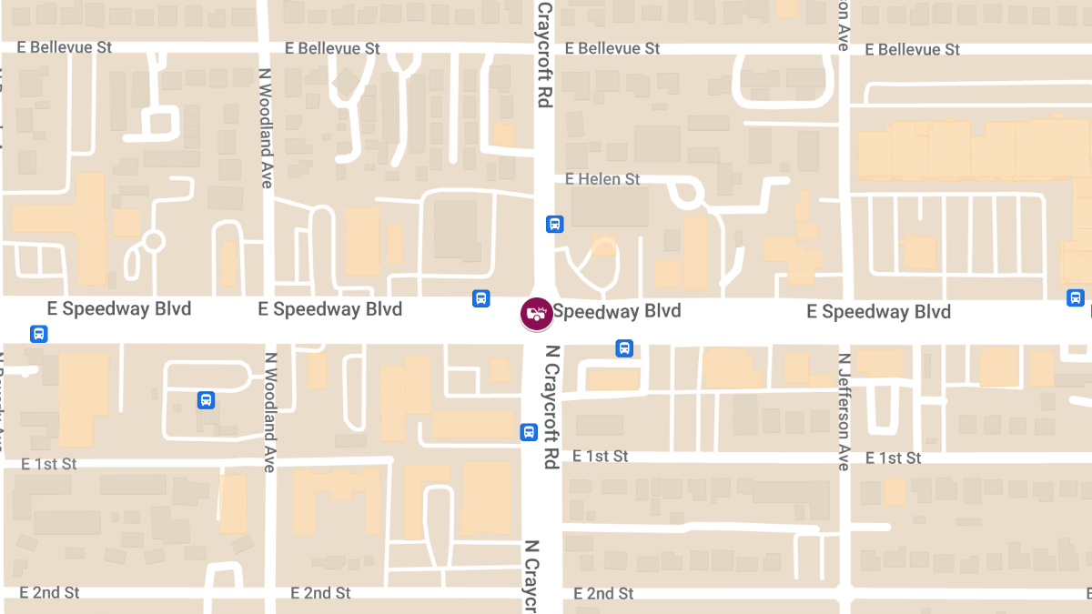 Crash with Injuries at Speedway Blvd & Craycroft Rd