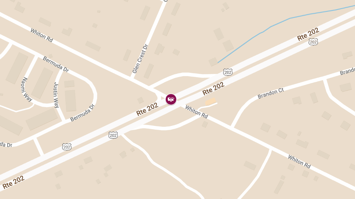 Crash with Injuries at US 202 & Whiton Rd