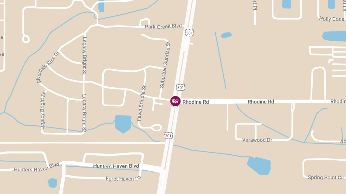 Crash with Injuries at US-301 & Rhodine Rd