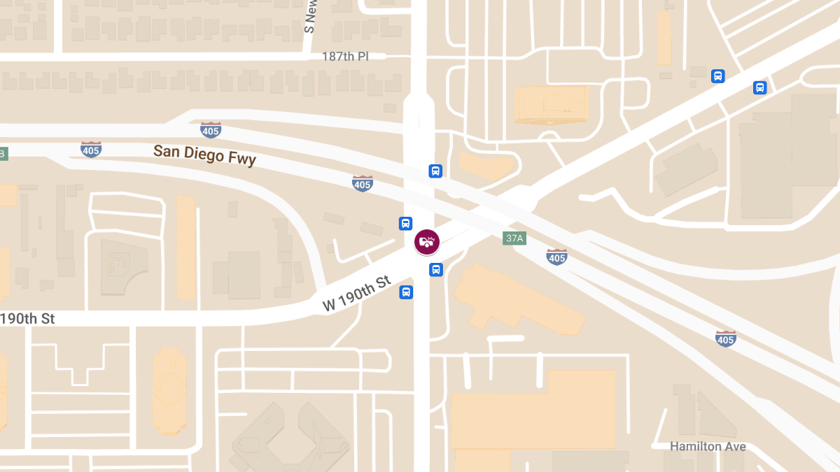 Crash with Injuries at W 190th St & S Vermont Ave