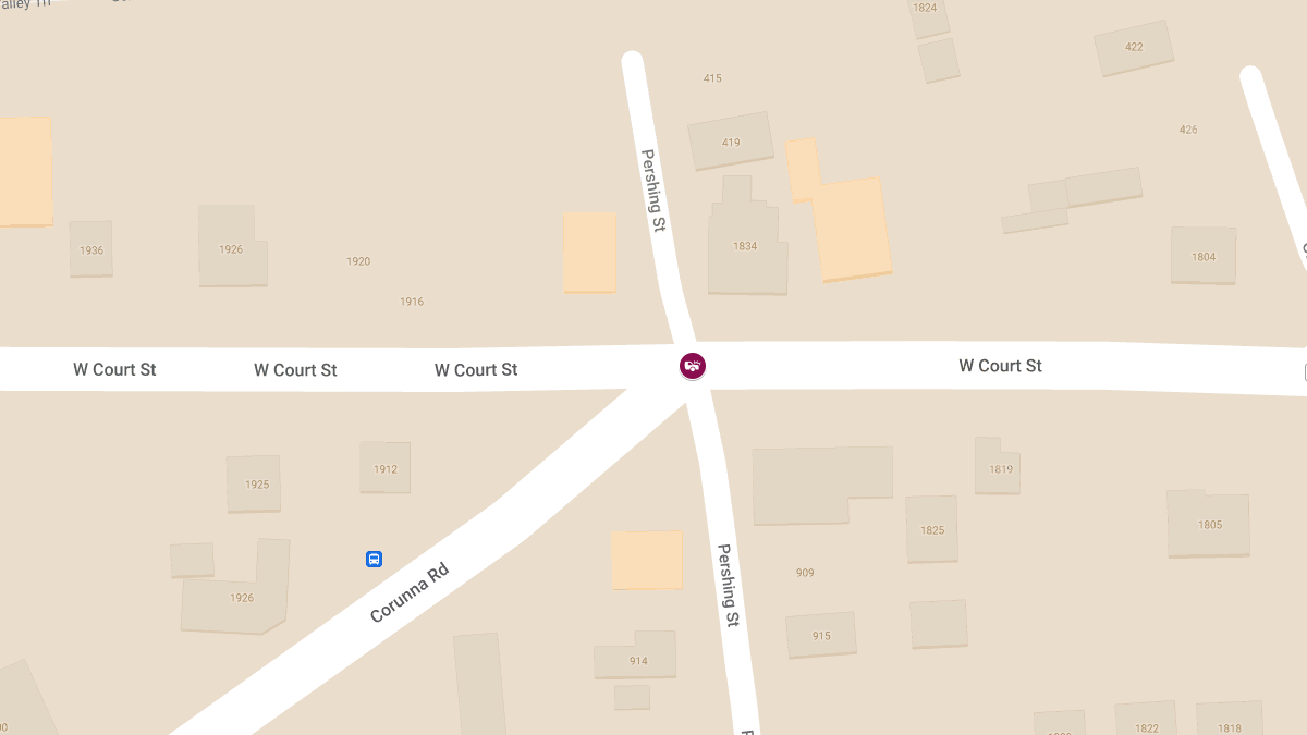 Crash with Injuries at W Court St & Corunna Rd