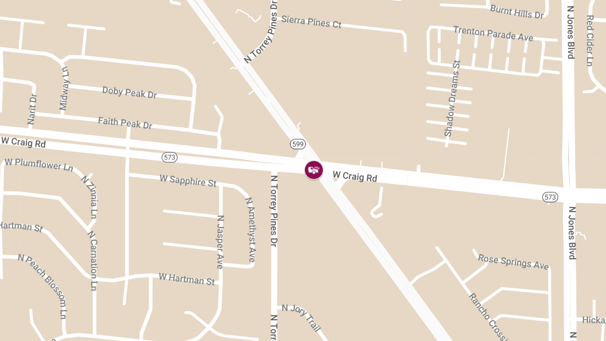 Crash with Injuries at W Craig Rd & N US 95