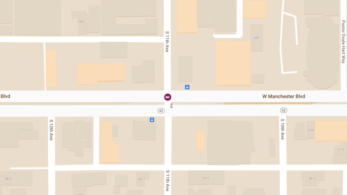 Crash with Injuries at W Manchester Blvd & 11th Ave