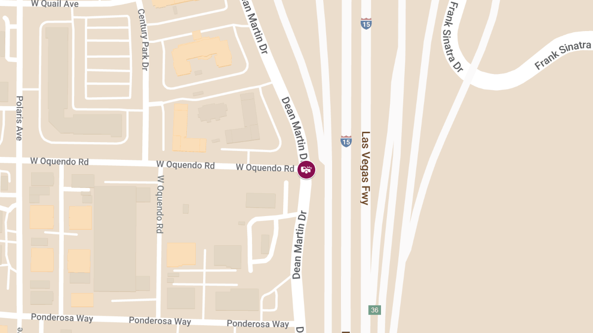Crash with Injuries at W Oquendo Rd & Dean Martin Dr