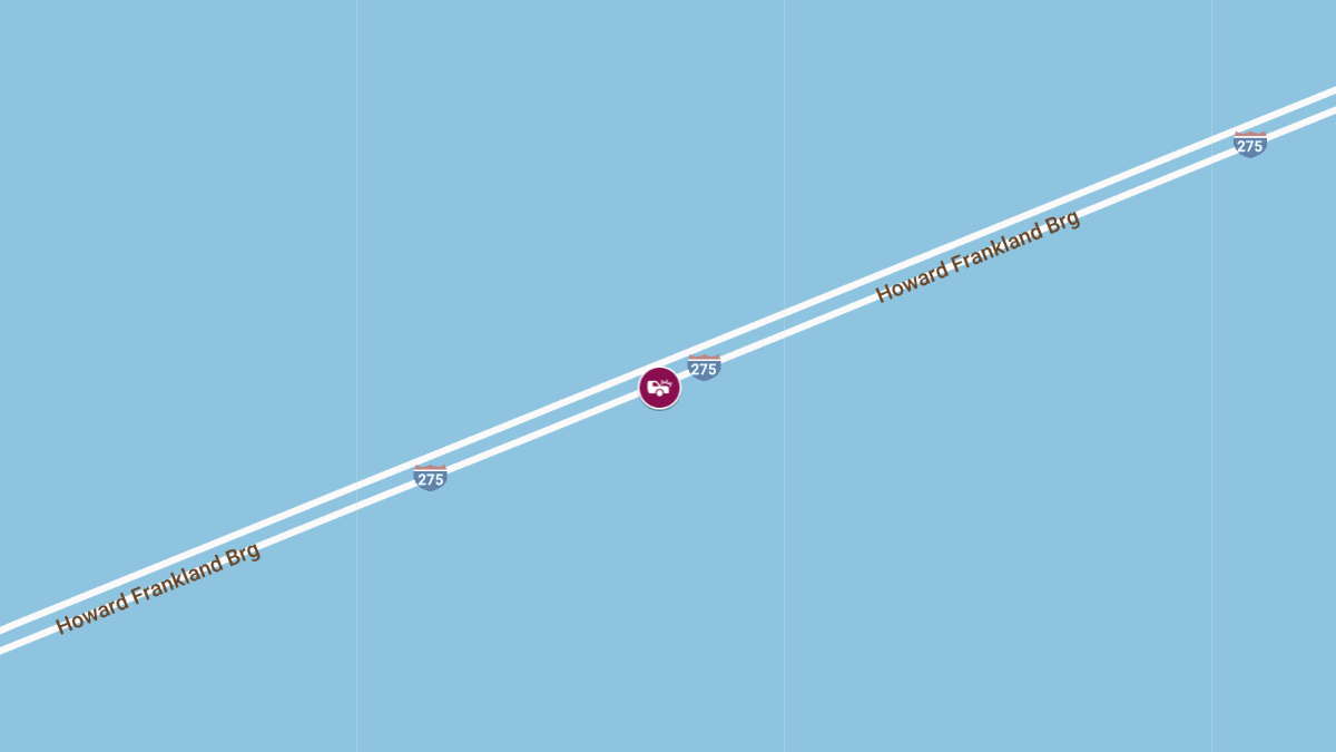 Crash with Injuries on Howard Frankland Bridge along I-275