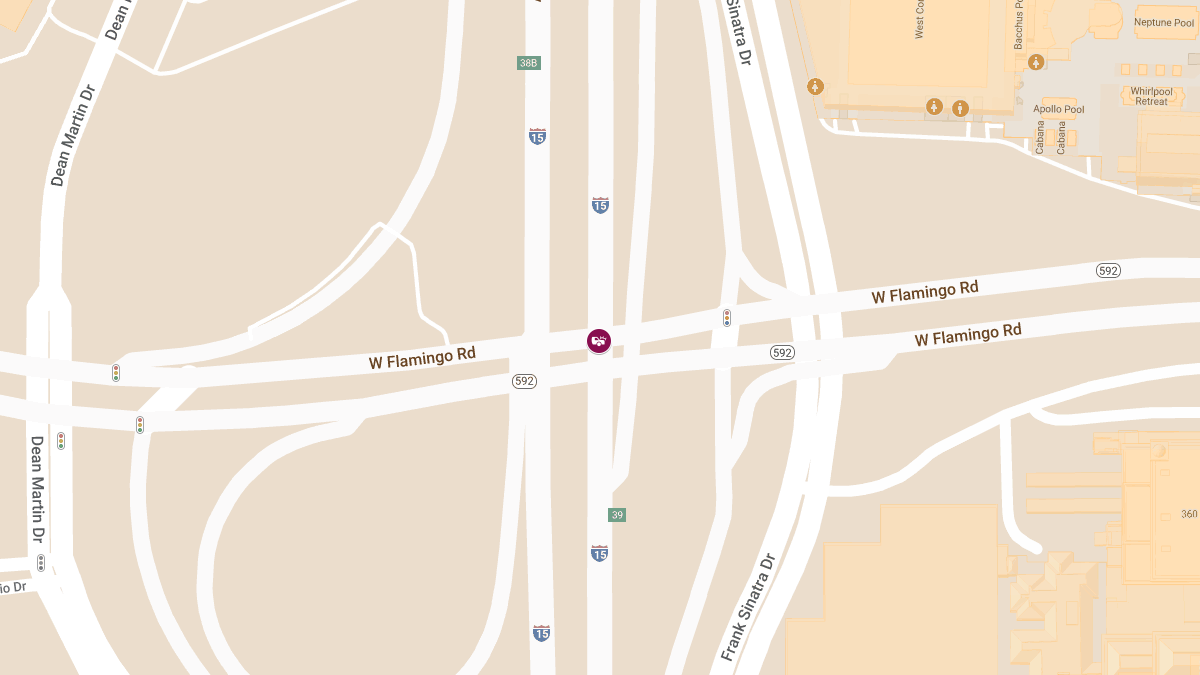 Crash with Injuries on I-15 S at W Flamingo Rd