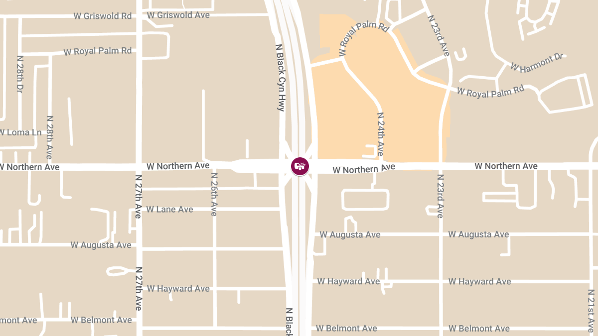 Crash with Injuries on I-17 N at W Northern Ave